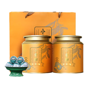 信仲号茶叶普洱茶新会小青柑正宗生晒陈皮普洱熟茶礼盒送礼 小青柑250g*2罐