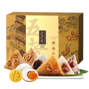 五芳斋五芳情礼粽子礼盒1880克 12粽4蛋8绿豆糕 老字号 嘉兴特产
