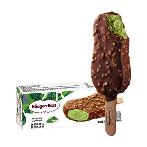 哈根达斯（Haagen-Dazs）抹茶味扁桃仁脆皮条冰淇淋64g/支 雪糕