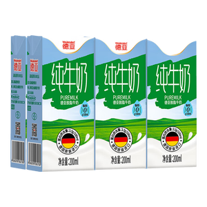 德亚（Weidendorf）德国进口脱脂纯牛奶200ml*6盒尝鲜装 0脂肪轻负担 收获轻盈自己 脱脂200ml*6盒