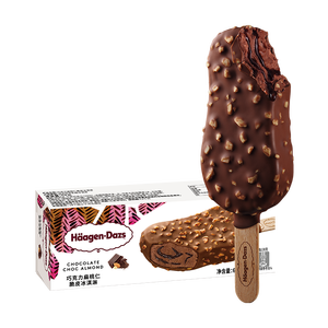哈根达斯（Haagen-Dazs）巧克力扁桃仁味脆皮条冰淇淋64g/支 雪糕