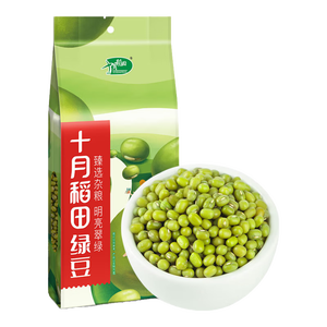 十月稻田 绿豆 500g 一级 低脂粗粮 东北杂粮 绿豆汤 可发豆芽 豆浆豆