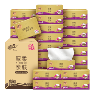 清风（APP）抽纸 原木金装 4层75抽*30包S码 纸巾纸抽 面巾纸 卫生纸 整箱