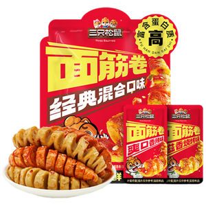 三只松鼠面筋卷混合口味500g  休闲食品零食小吃烤面筋追剧办公室