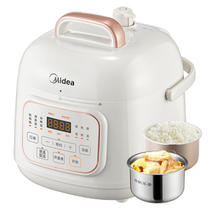 美的（Midea）0涂层精钢厚釜电压力锅1.8L电饭煲高压锅MY-E2925G多功能一体开盖火锅迷你电饭锅1-3人