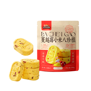 三只松鼠蔓越莓小米八珍糕500g 果仁米糕健康早餐零食传统中式糕点点心