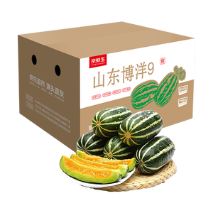 京百味 山东头茬博洋9号甜瓜 单果250g起 净重3斤 水果 源头直发