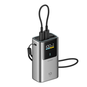 CUKTECH酷态科【3C认证可上飞机】10号超级电能棒mini10000毫安时充电宝55W快充自带线适用苹果/小米/华为