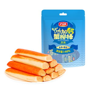 力诚加钙蟹柳原味200g蟹肉棒儿童即食休闲零食寿司泡面搭档