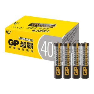 超霸（GP）7号电池40粒七号碳性干电池黑超适用于耳温枪/血氧仪/血压计/血糖仪/鼠标等7号/AAA/R03 商超同款