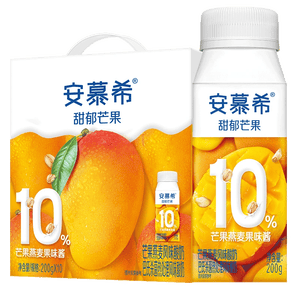 伊利安慕希芒果燕麦味酸奶200g*10瓶/箱 礼盒装