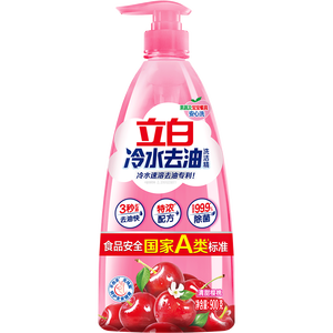 立白冷水去油洗洁精900g樱桃香 低温速溶去油家用果蔬清洗