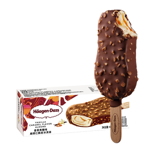 哈根达斯（Haagen-Dazs）香草焦糖扁桃仁味脆皮条冰淇淋64g/支 雪糕