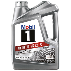 美孚（Mobil）全合成汽机油5W-40 SP级4L美孚1号极光银汽车保养京东养车自营