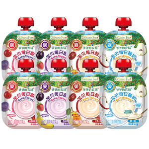 爷爷的农场婴幼儿宝宝酸奶3-4口味随机60g*8袋婴标零食牛奶果泥无蔗糖6月+