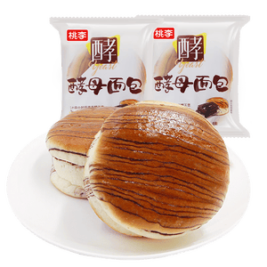 桃李酵母面包巧克力味600g 早餐手撕软面包西式糕点心办公室零食整箱