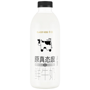 卡士（CLASSY.KISS）原真态度鲜牛奶755mL 3.8g原生乳蛋白 巴氏杀菌鲜奶