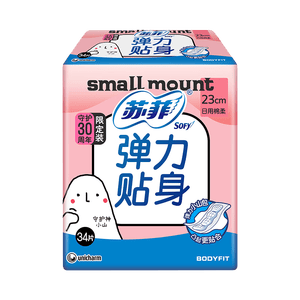 苏菲弹力贴身日用卫生巾23cm34片瞬吸透气姨妈巾京东自营官方旗舰
