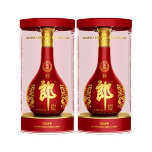郎酒 红花郎15 美食大赛同款 酱香型白酒 53度 500mL*2瓶（年份随机）