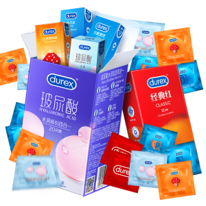 杜蕾斯（durex）避孕套 玻尿酸螺纹颗粒安全套套组合装34只 润滑男女专用成人用品 【店铺TOP1】超值量贩共34只