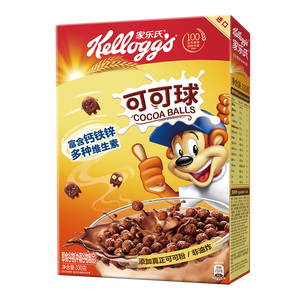 家乐氏（Kellogg）进口可可球330g儿童早餐速食零食营养早餐代餐巧克力味麦片开学季