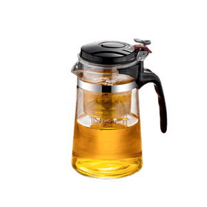 铃璃飘逸杯泡茶壶泡茶杯茶水分离茶具套装一键过滤玻璃壶办公茶杯 侧压【飘逸壶】500ML