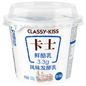 卡士（CLASSY.KISS）全程冷链 3.3g原味鲜酪乳100g*18杯  低温酸奶 源头直发