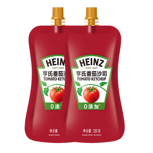 亨氏（Heinz）番茄酱 番茄沙司320g*2[0添加防腐剂/色素*] 意面薯条酱