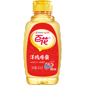 百花洋槐蜂蜜454g槐花蜜挤压式瓶口中华老字号早餐牛奶麦片 节日礼品
