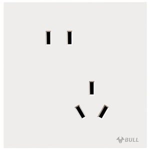 公牛（BULL）开关插座G57蝶翼超薄肤感开关10A斜五孔十只装套餐G57Z223A米绒白