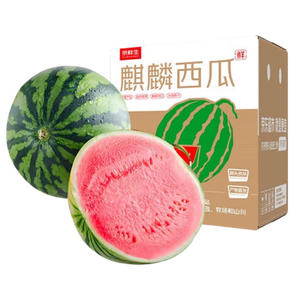 京鲜生 无籽麒麟西瓜 1粒净重7-8斤 水果 源头直发
