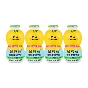 金豆芽儿童金银花柚子汁155ml*4瓶便携宝宝饮料瓶装果汁西柚汁