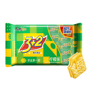 康师傅 3+2苏打夹心饼干蛋糕 柠檬味500g休闲零食早餐下午茶礼品礼盒