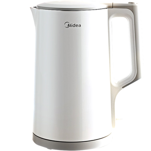 美的（Midea）烧水壶电热水壶304食品级不锈钢无缝内胆双层防烫1.7L大容量1800W智能断电SHJ1721
