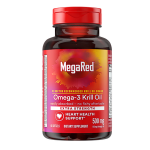 MegaRed脉拓南极磷虾油软胶囊深海鱼油omega-3日常护血管高纯度500mg40粒