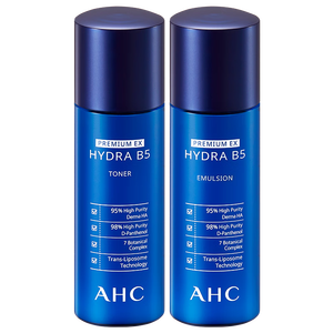 AHC【章昊同款】B5玻尿酸水盈旅行套装（水60ml+乳60ml）护肤品