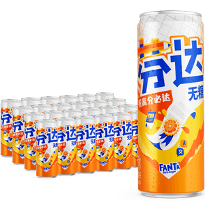 可口可乐（Coca-Cola）芬达Fanta 高考季 无糖零卡橙味碳酸饮料330ml*24摩登罐