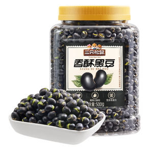 三只松鼠盐炒黑豆500g/罐 熟黑豆香酥坚果炒货即食高蛋白休闲零食五谷杂粮