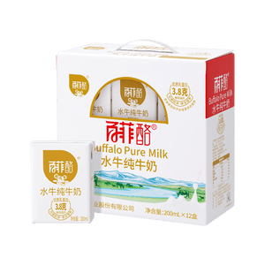 百菲酪原生高钙水牛纯牛奶3.8g乳蛋白200ml*12盒甘蔗水牛