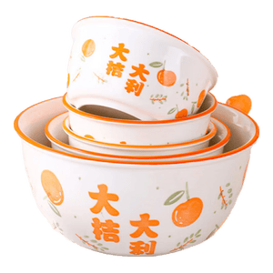 【东东农场专供】碗盘套装大吉大利釉下彩餐具新婚礼品碗蝶筷组合 4.5英寸米饭碗【1只装】 大桔大利