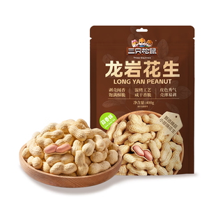 三只松鼠龙岩花生400g/袋 坚果炒货办公室宿舍休闲零食聚会特产小吃