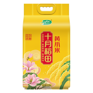 十月稻田 黄小米2.5kg 小米5斤 粟米 粗粮杂粮煮粥蒸饭  1袋