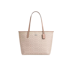 蔻驰（COACH）【品牌直供】女士CITY33大号手提单肩托特包奶茶CV976礼物次日达