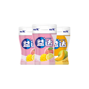 益达无糖口香糖约70粒98g*3瓶 木糖醇口香糖休闲零食糖果口气清新糖