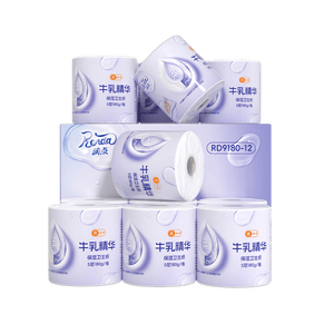 润点有芯卷纸5层180g/卷*12卷 湿纸巾云柔巾卫生纸乳霜纸加厚耐用