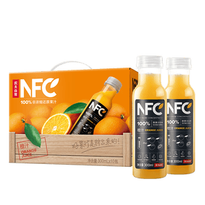 农夫山泉100%纯果汁NFC橙汁300ml*10瓶整箱鲜果饮料礼盒