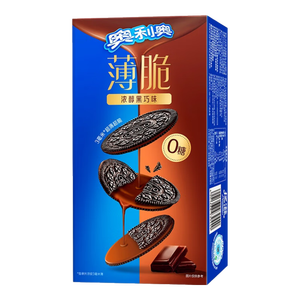 奥利奥（Oreo）【曾沛慈同款】黑巧味0糖薄脆饼干夹心饼干124g休闲零食
