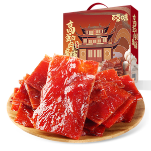 百草味高蛋白猪肉糜脯408g/约112包 肉干肉脯休闲零食小吃礼盒 送礼团购