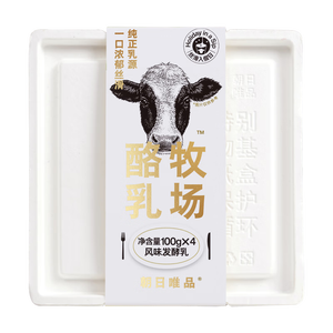 朝日唯品牧场酪乳100g*4杯 低温酸奶 风味发酵乳酸牛奶