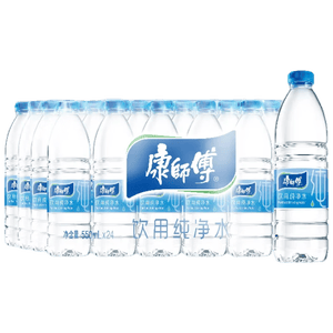 康师傅饮用纯净水550ml*24瓶  饮用水家庭办公用水 整箱装 热门商品